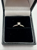 14ct, White Gold, Size N, Single Stone Ring