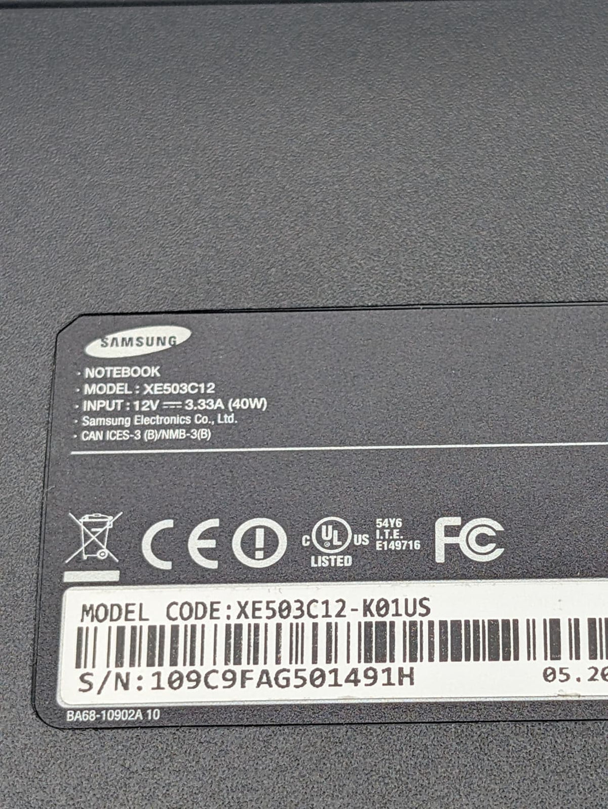 Samsung Notebook XE503C12 Laptop, Grade B