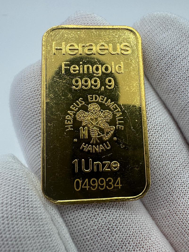 Fine Gold Heraeus Bar 1oz
