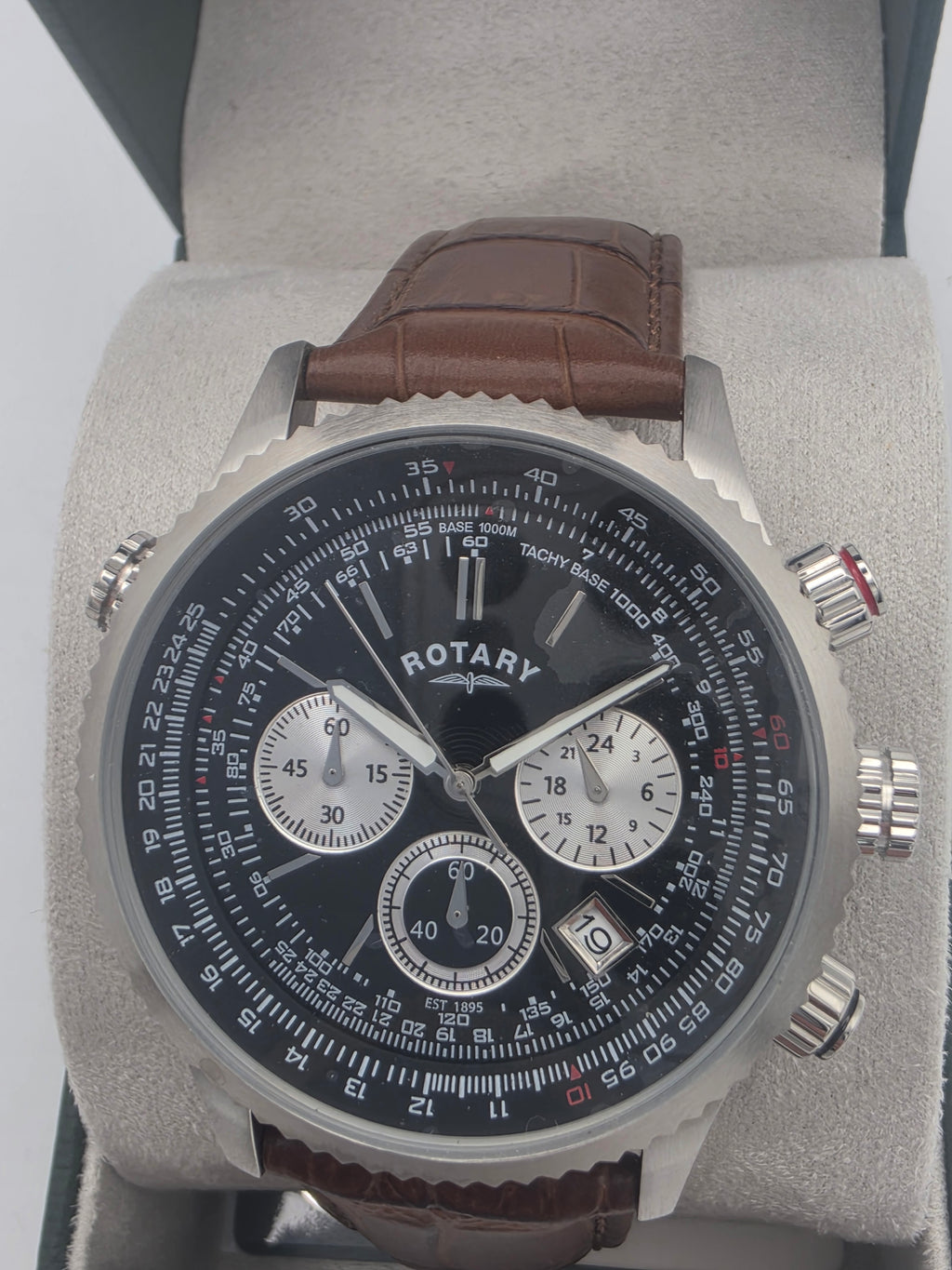 Rotary Pilot Chronograph GS00100/04, Silver, Grade A