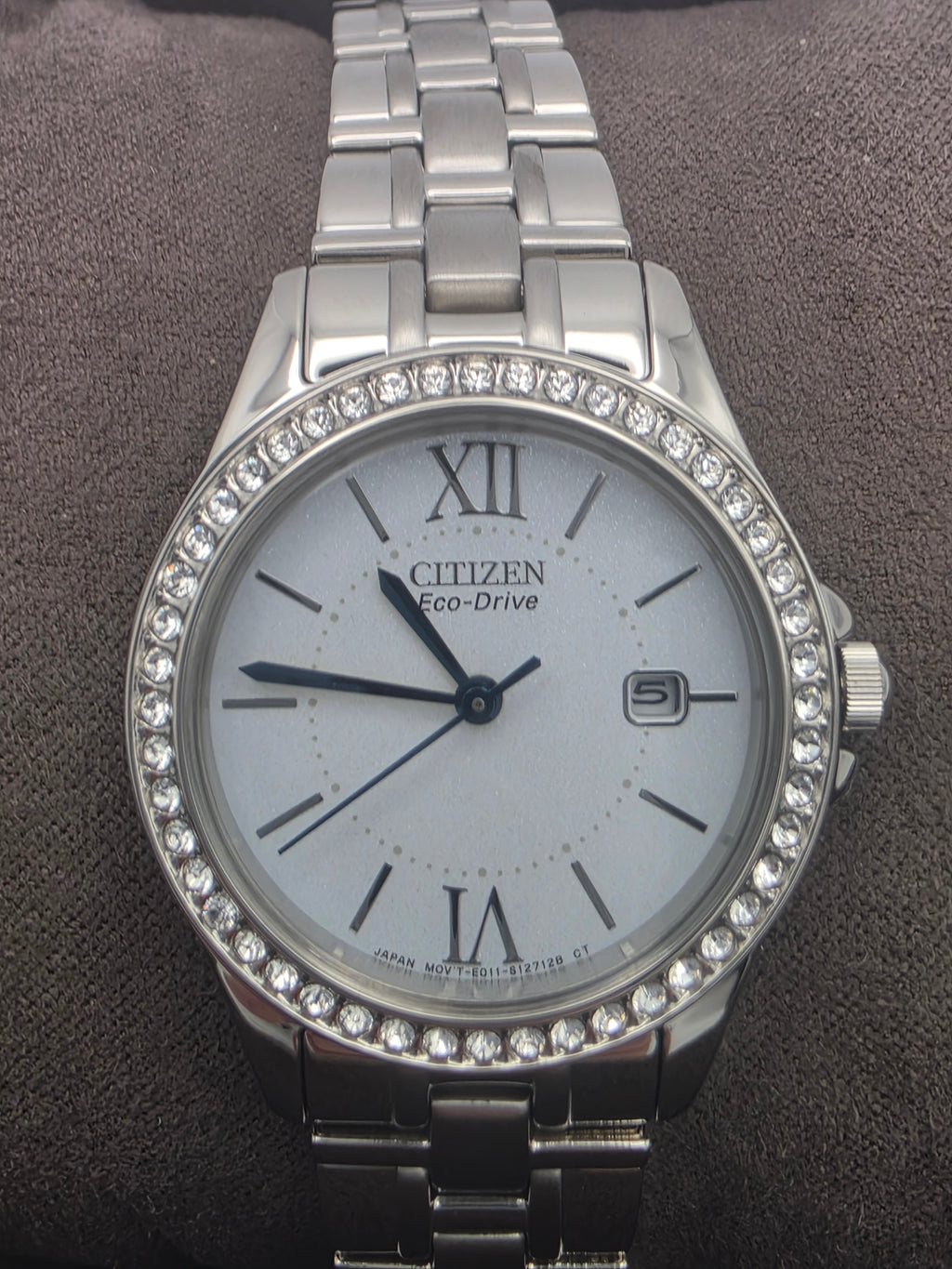Citizen Ladies Watch Silhouette Crystal Eco-Drive EW1840-51B, Silver, Grade A