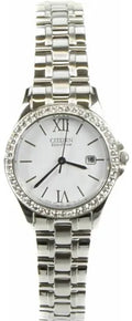 Citizen Ladies Watch Silhouette Crystal Eco-Drive EW1840-51B, Silver, Grade A