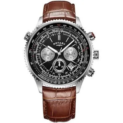 Rotary Pilot Chronograph GS00100/04, Silver, Grade A