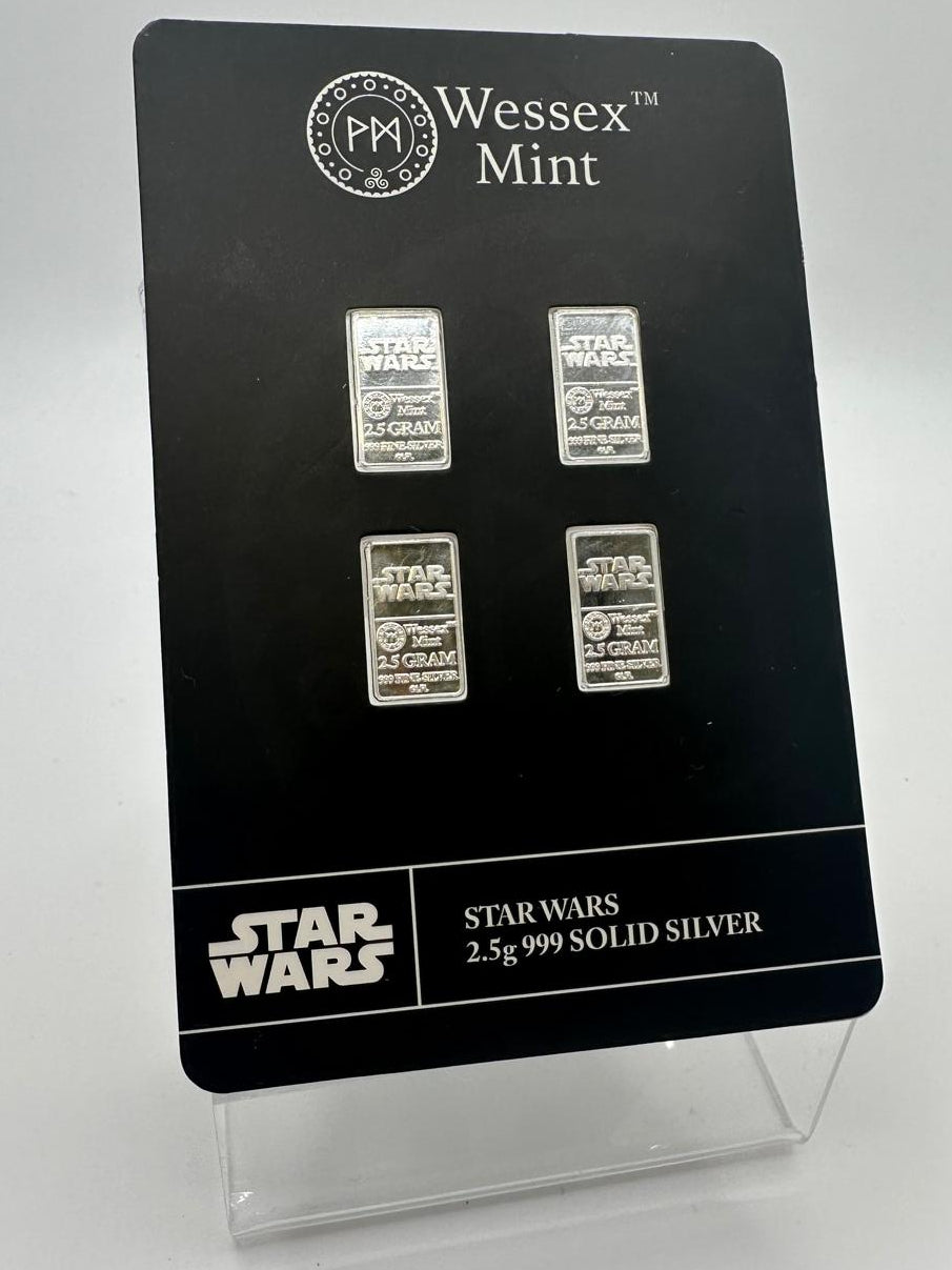 Wessex Mint 4x2.5g Silver Star Wars Bars