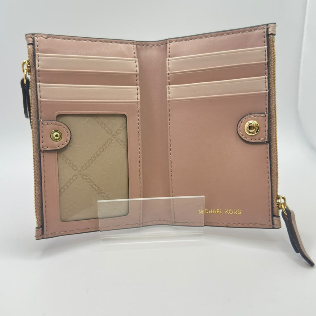 Michael Kors Taupe Pebbled Compact Wallet, Grade A