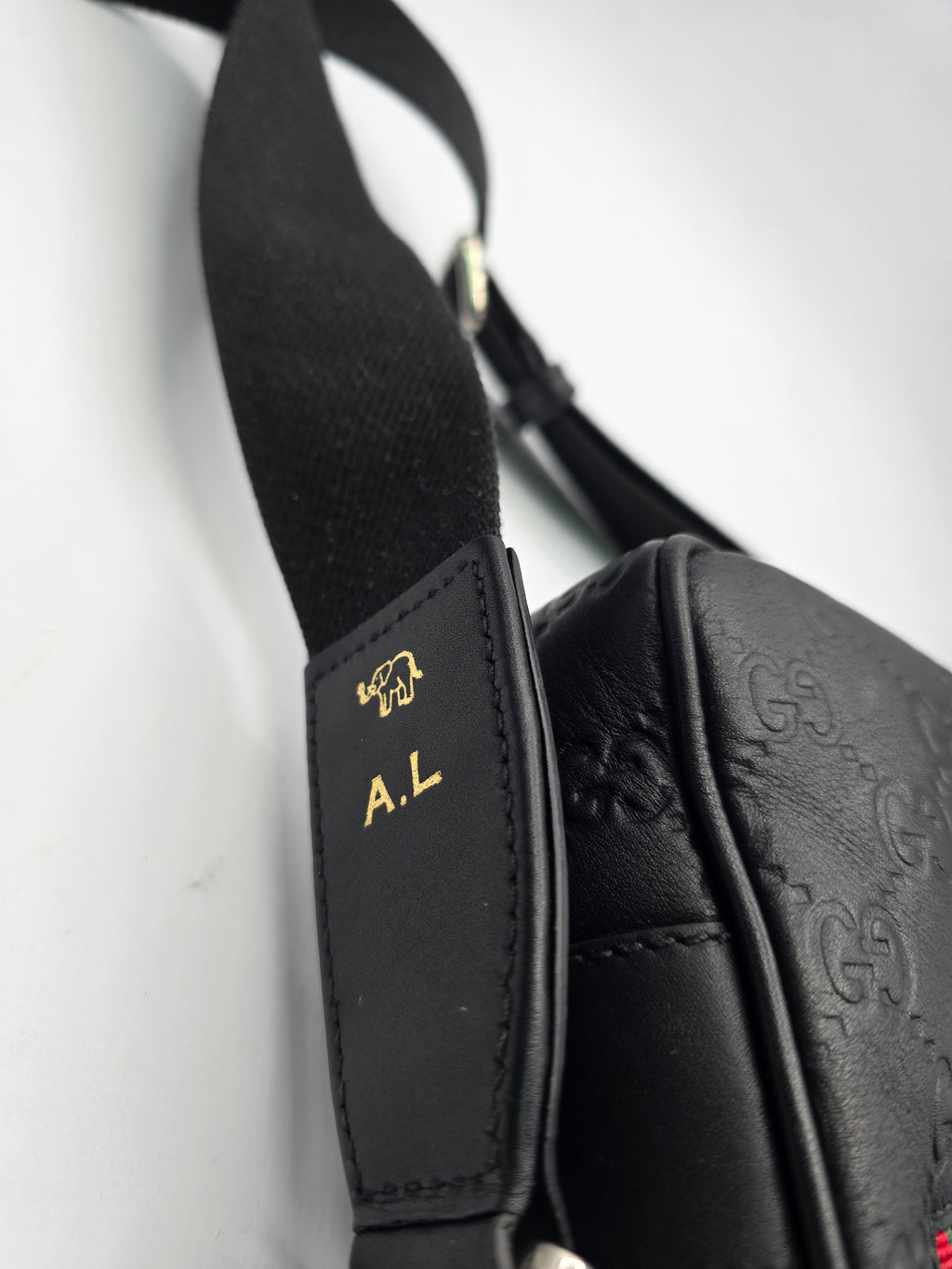Gucci GG Emblem Small Crossbody Bag Black, Grade B