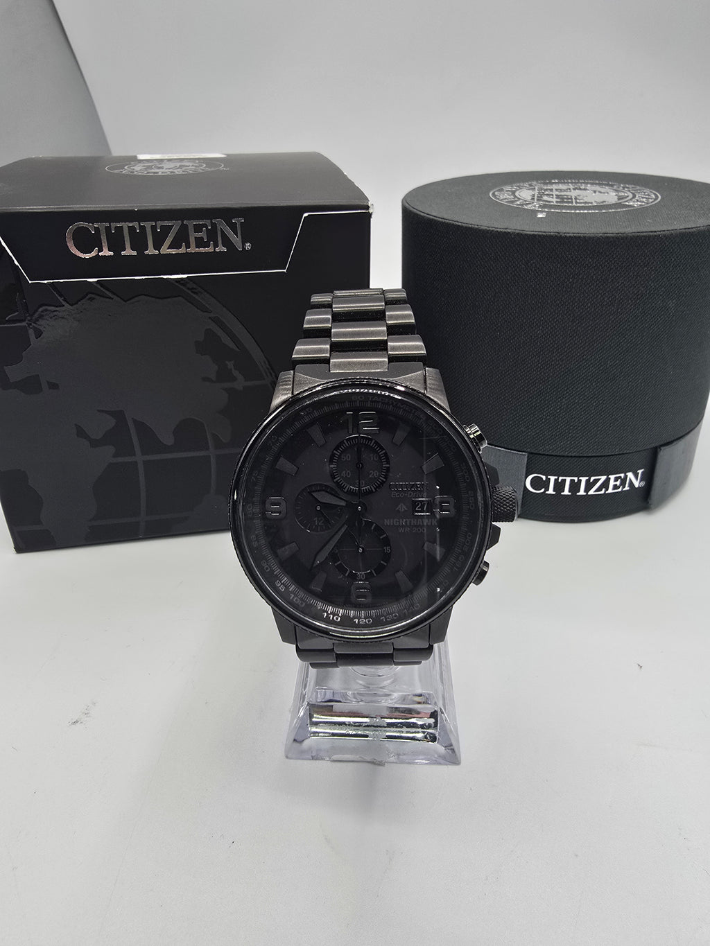 Citizen Eco Drive Nighthawk Chronograph Watch Black, Grade B