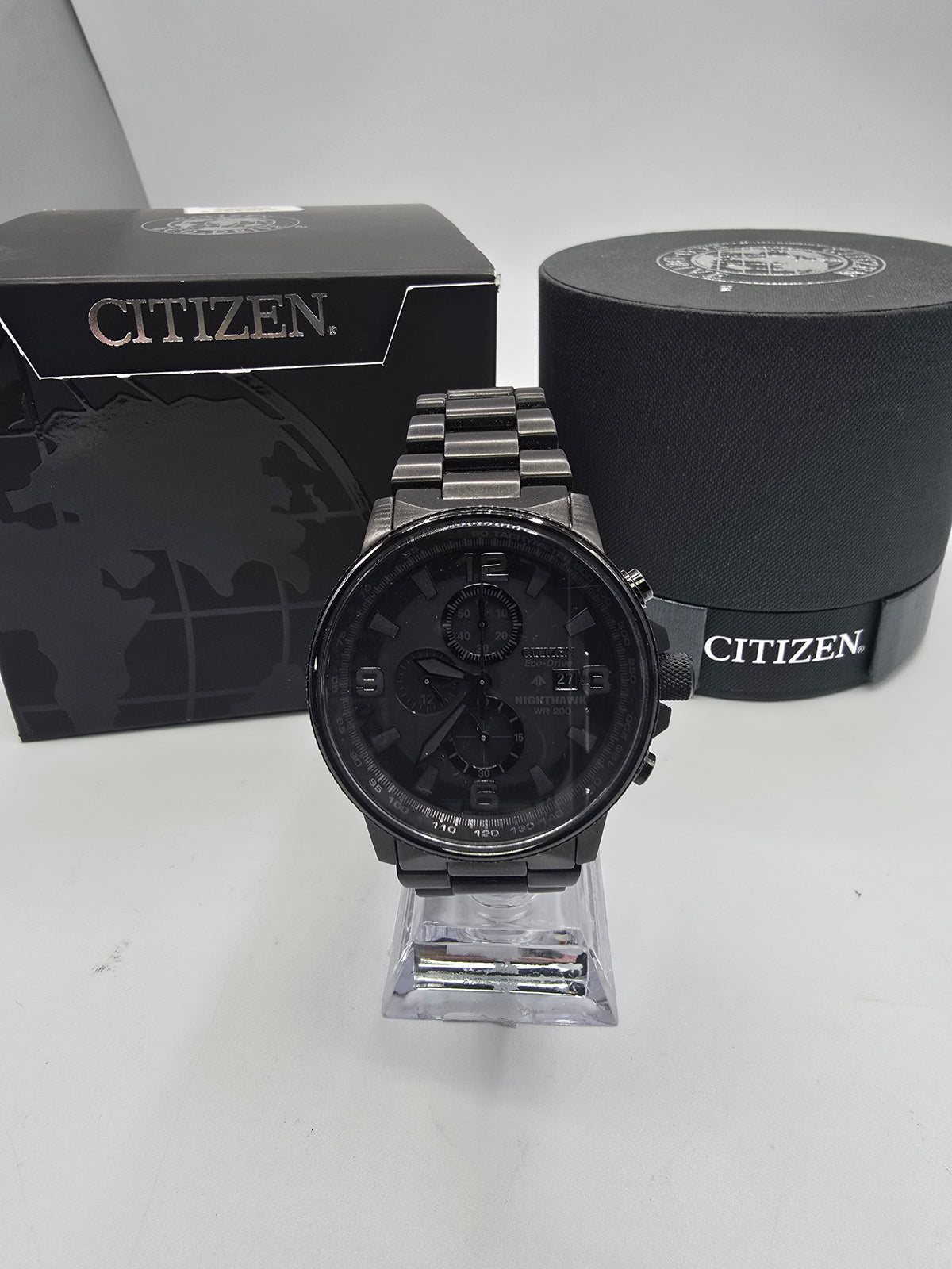 Citizen Eco Drive Nighthawk Chronograph Watch Black, Grade B