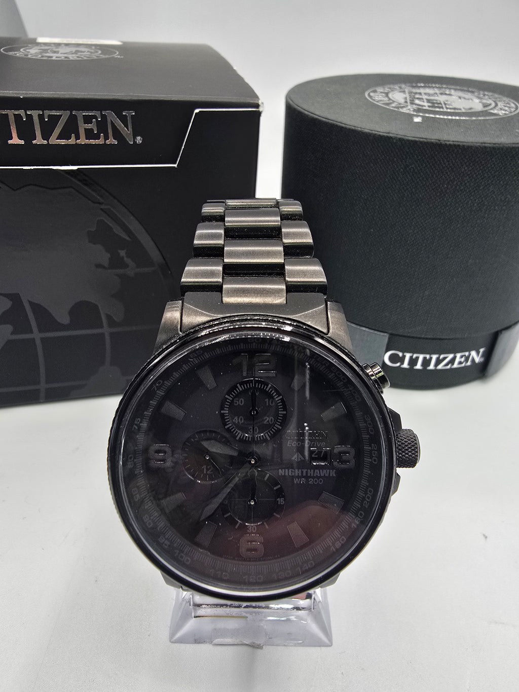 Citizen Eco Drive Nighthawk Chronograph Watch Black, Grade B