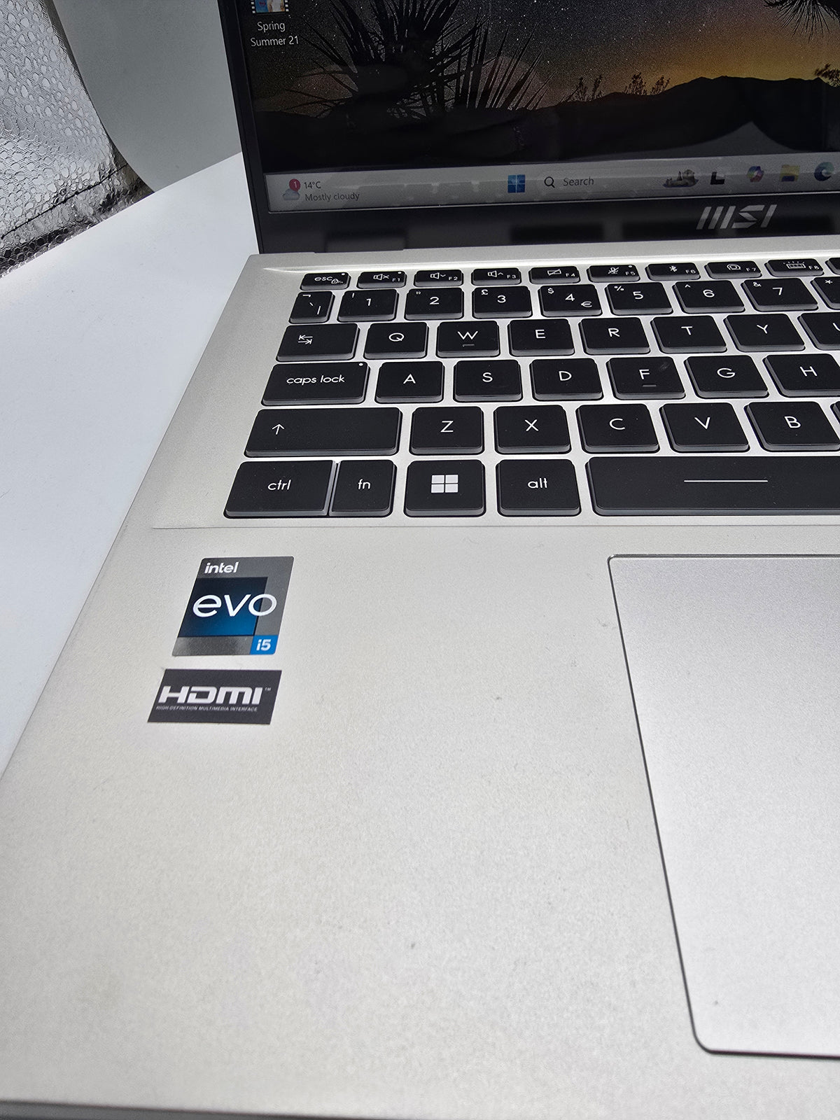 MSI Prestige 14Evo B13M 16GB 512GB SSD Silver, Grade B