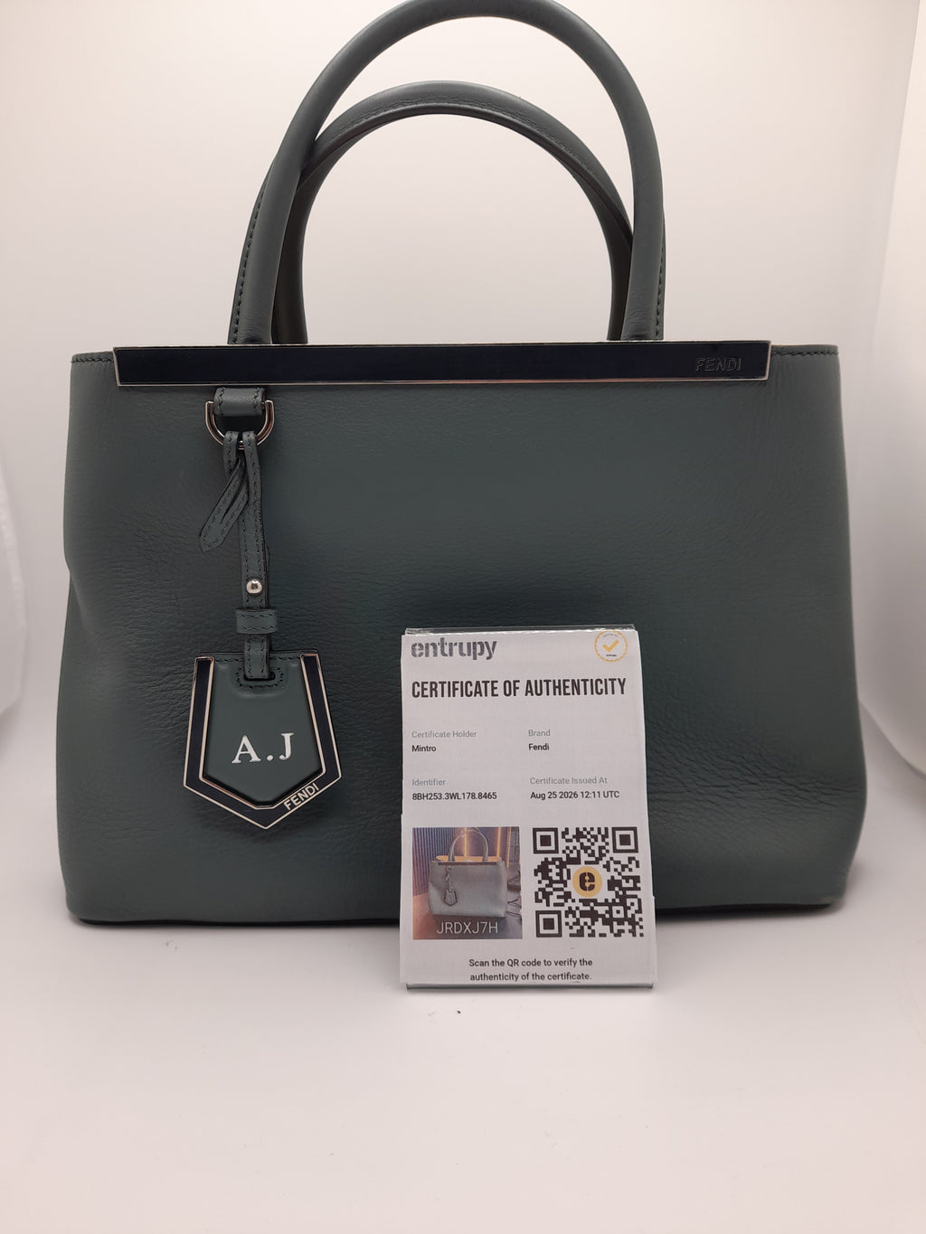 Fendi Petite 2 Jours Tote Bag, Green, Grade B