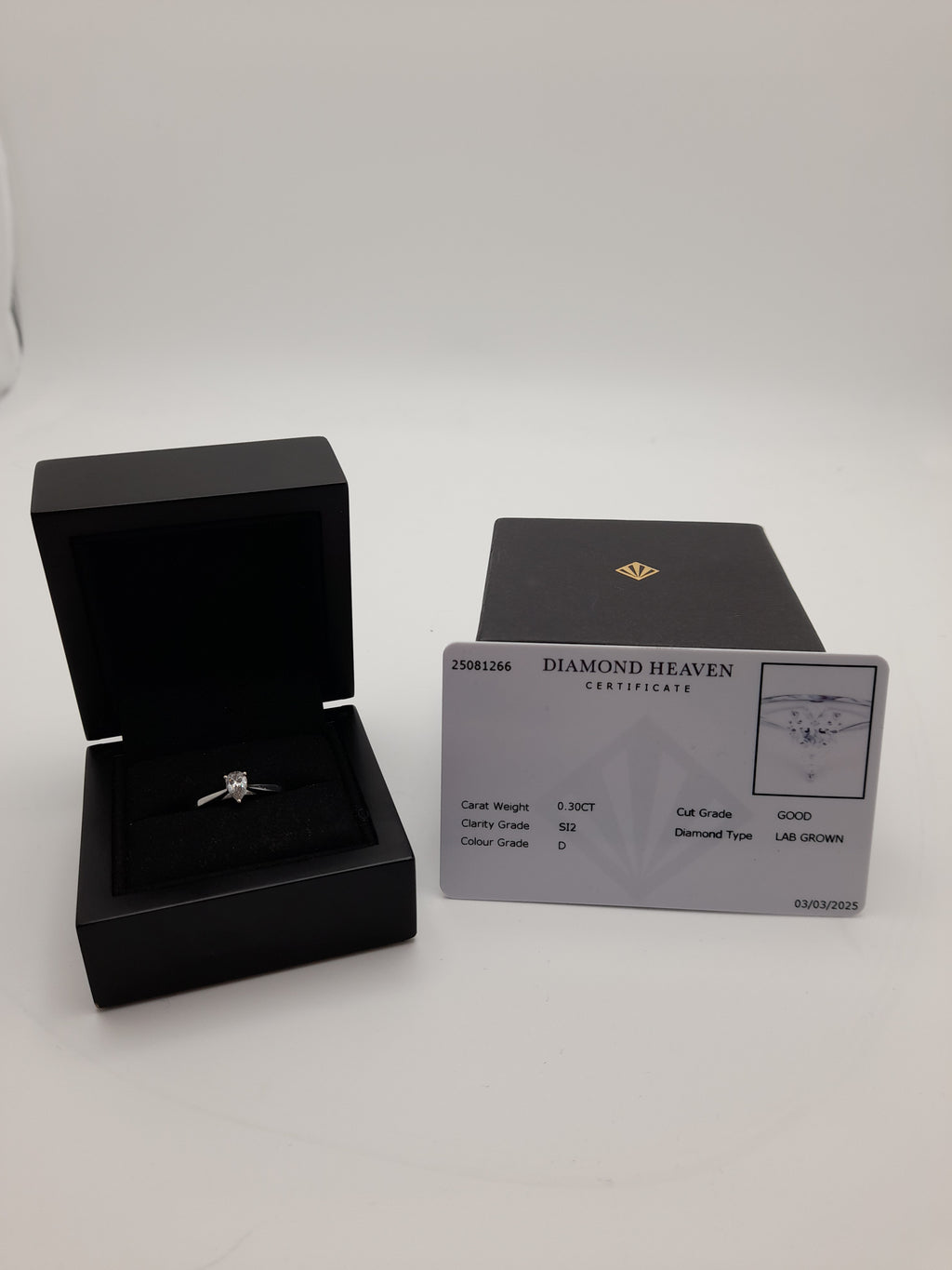 9CT ,2.48G,Size N,0.3CT Diamond Ring