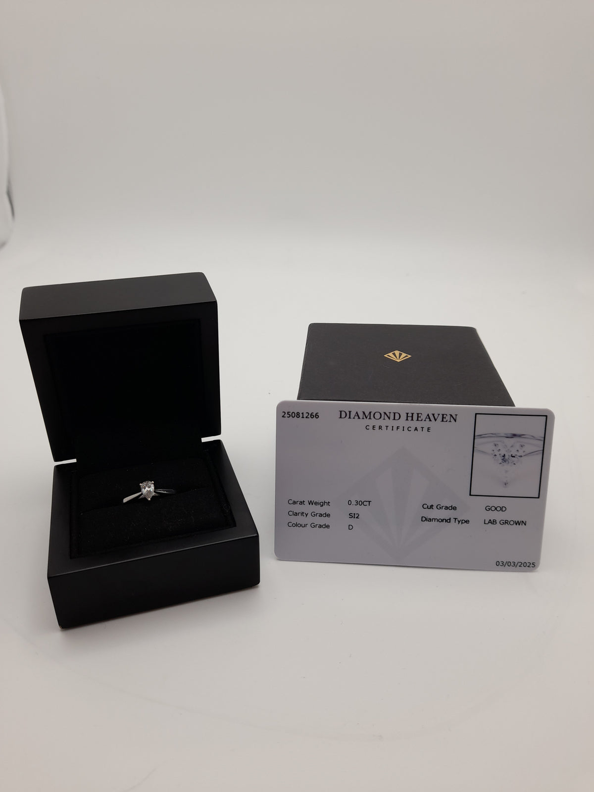 9CT ,2.48G,Size N,0.3CT Diamond Ring