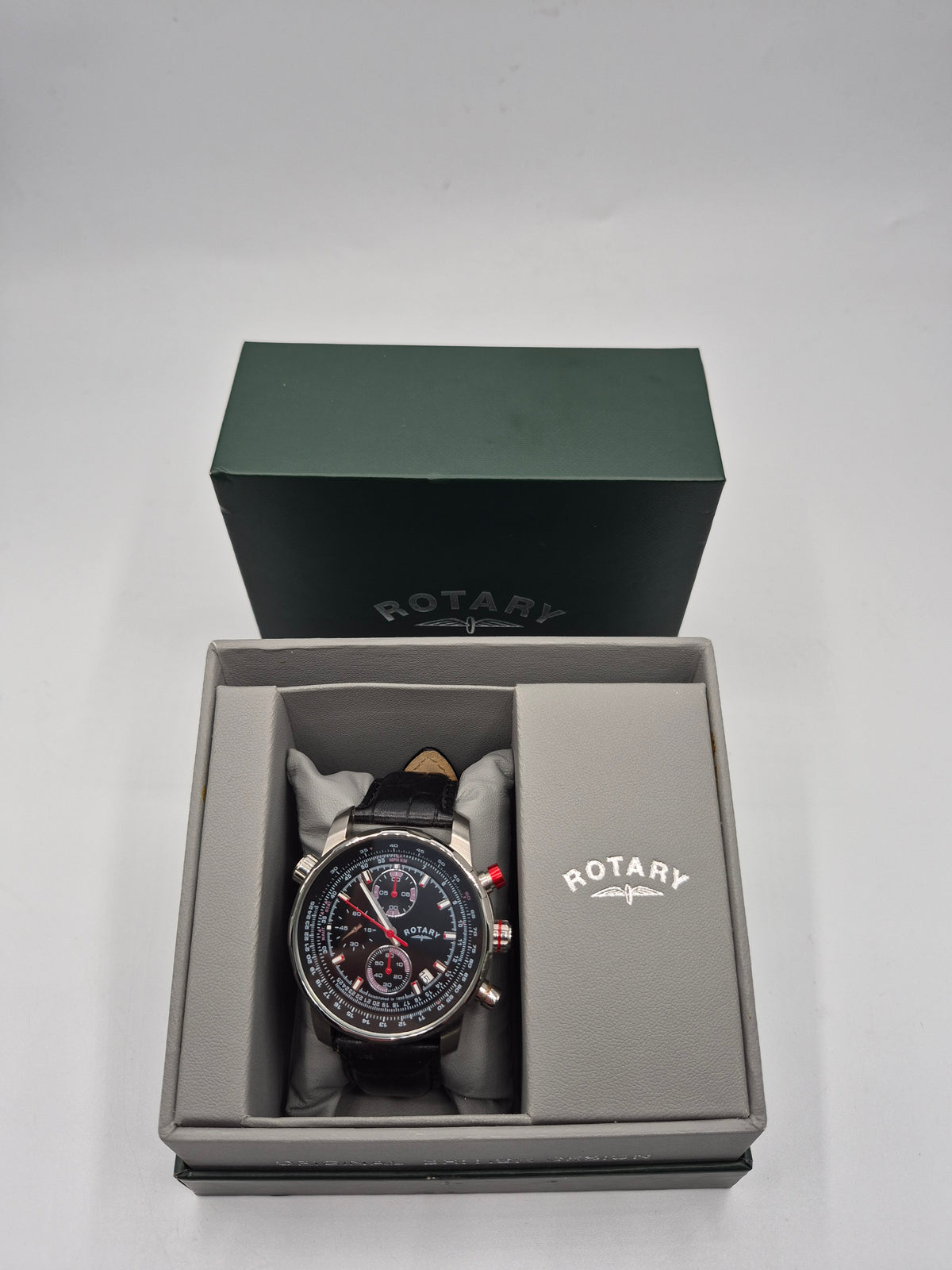 Rotary Men's Chronograph watch Black face, Grade B