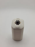 9ct,2.3g,Size N,Black And Clear Cluster Ring
