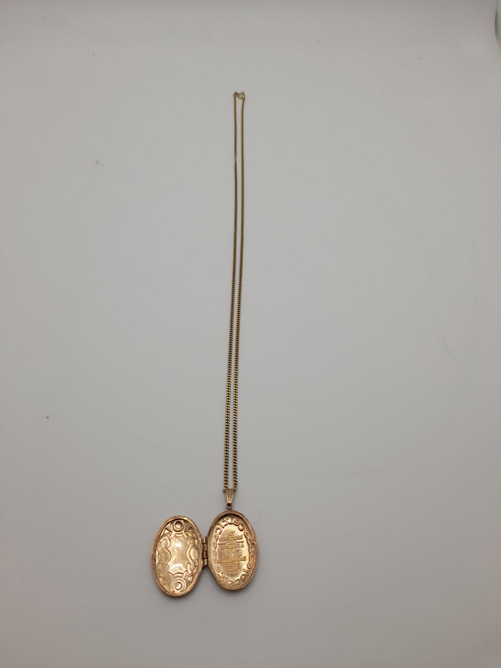 9ct 'Celtic' Locket With 14ct Gold Chain ,9.2g