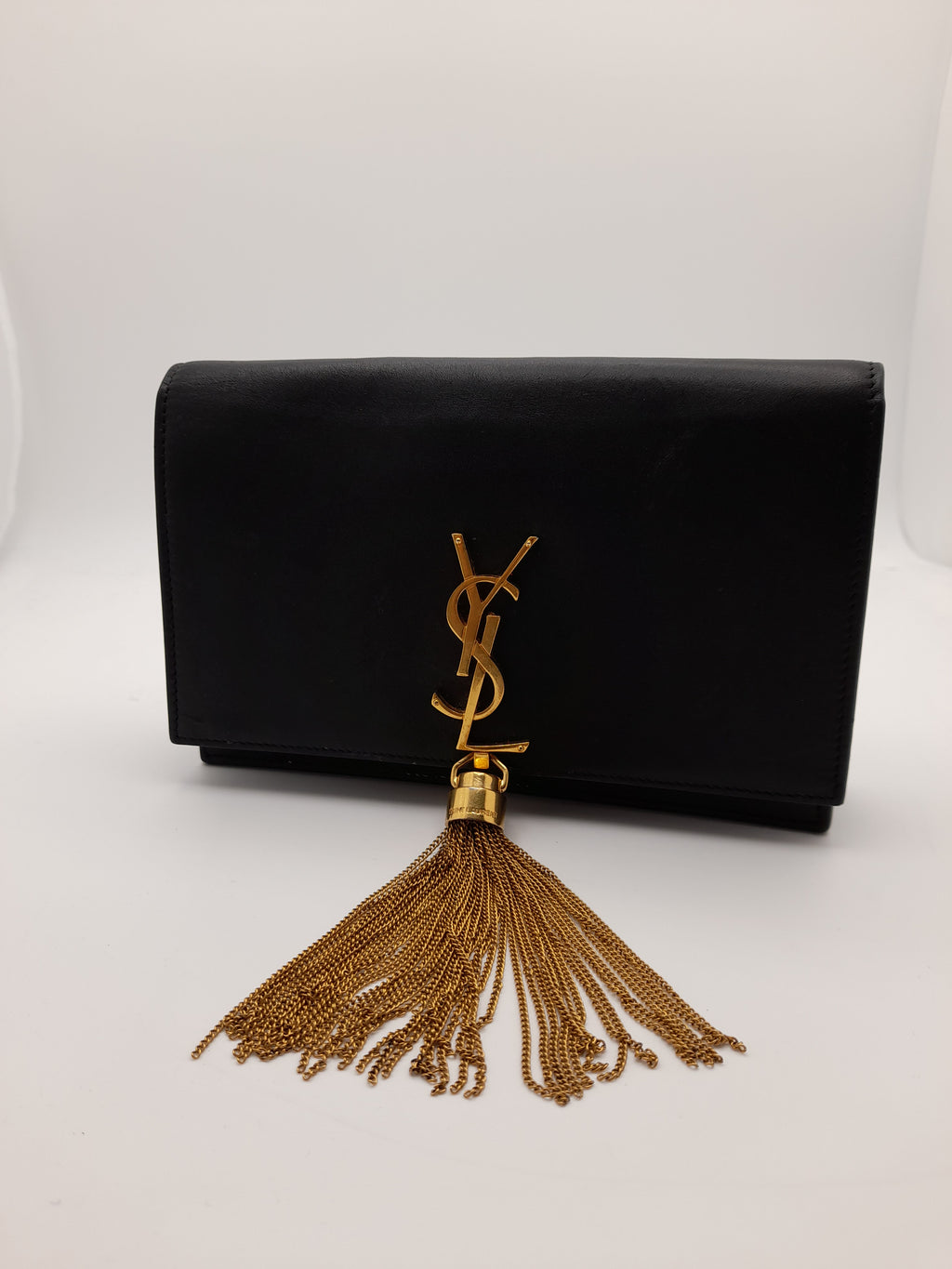 SAINT LAURENT Shoulder Bag Kate Tassel Chain Shoulder leather black Gold