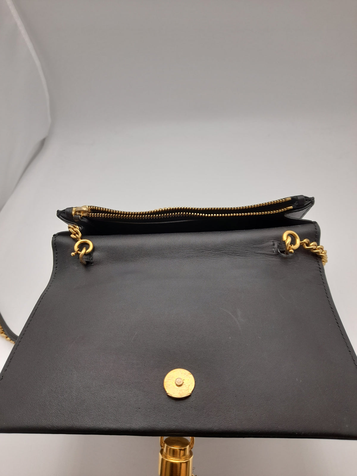 SAINT LAURENT Shoulder Bag Kate Tassel Chain Shoulder leather black Gold