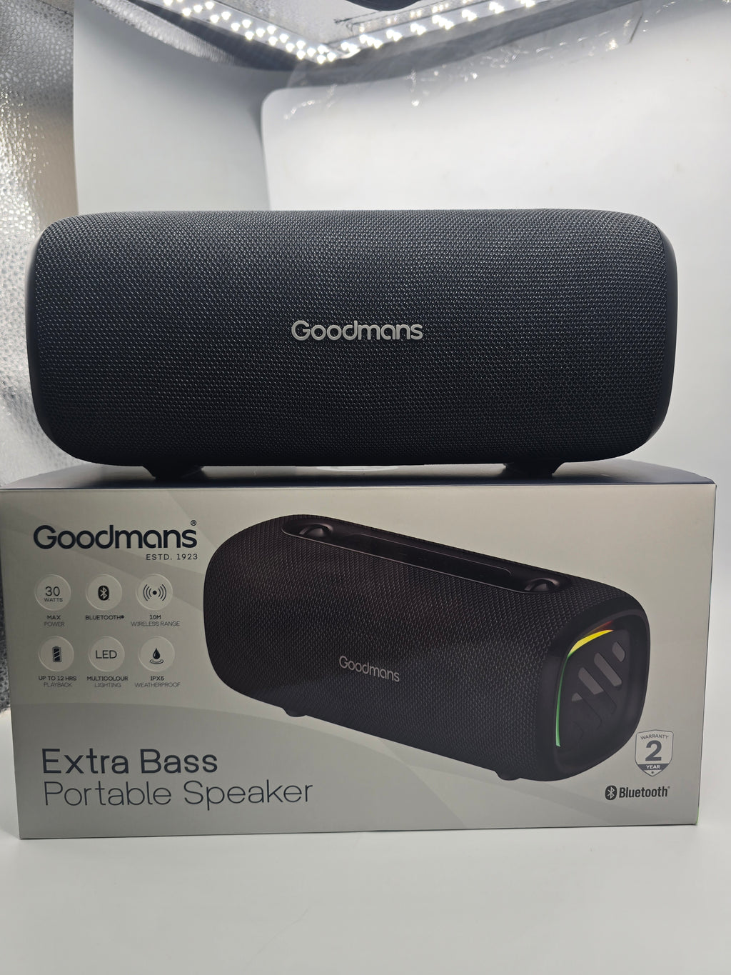 Goodmans Extra Bass Portable Speaker Black, Grade A