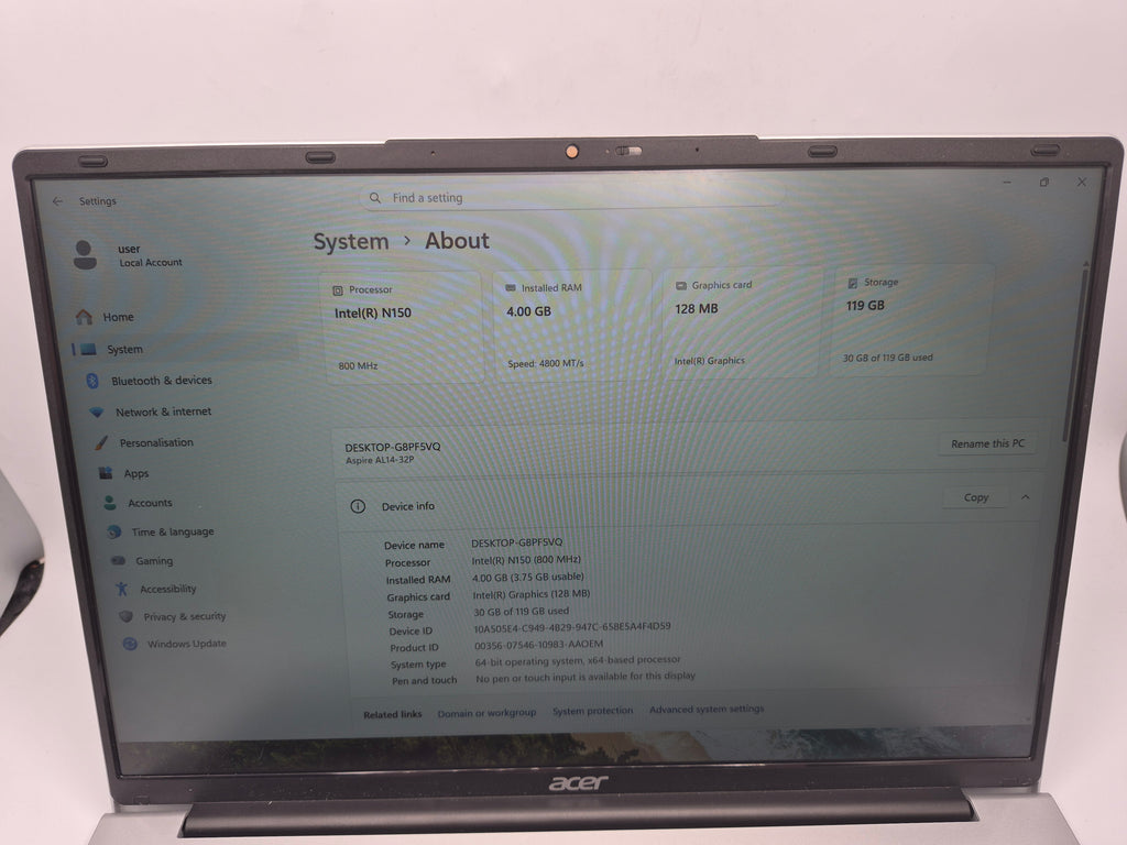 Acer AspireLite 14 128GB silver, Grade B