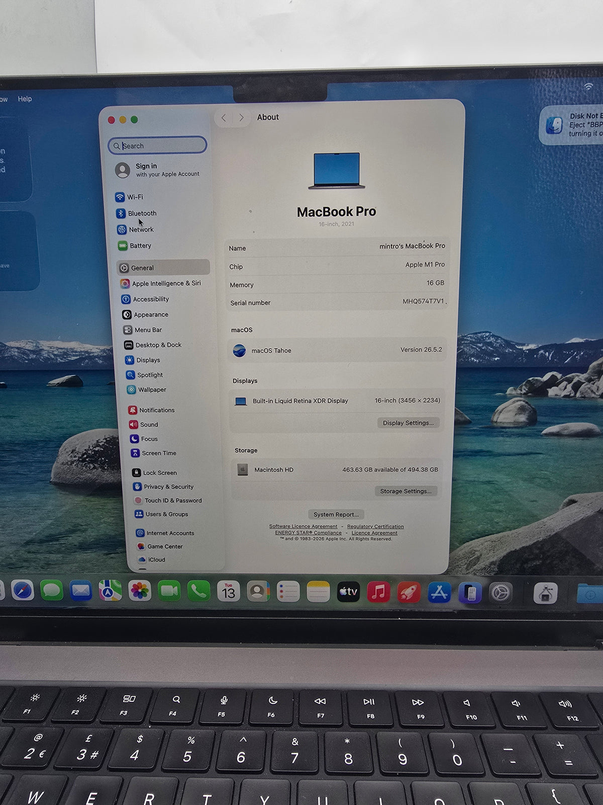 Apple MacBook Pro 16" M1 Pro 512GB Space grey, Grade B