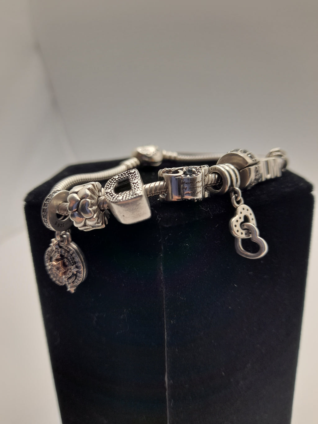 Pandora Charm Braclet With 8 Charms -Grade B