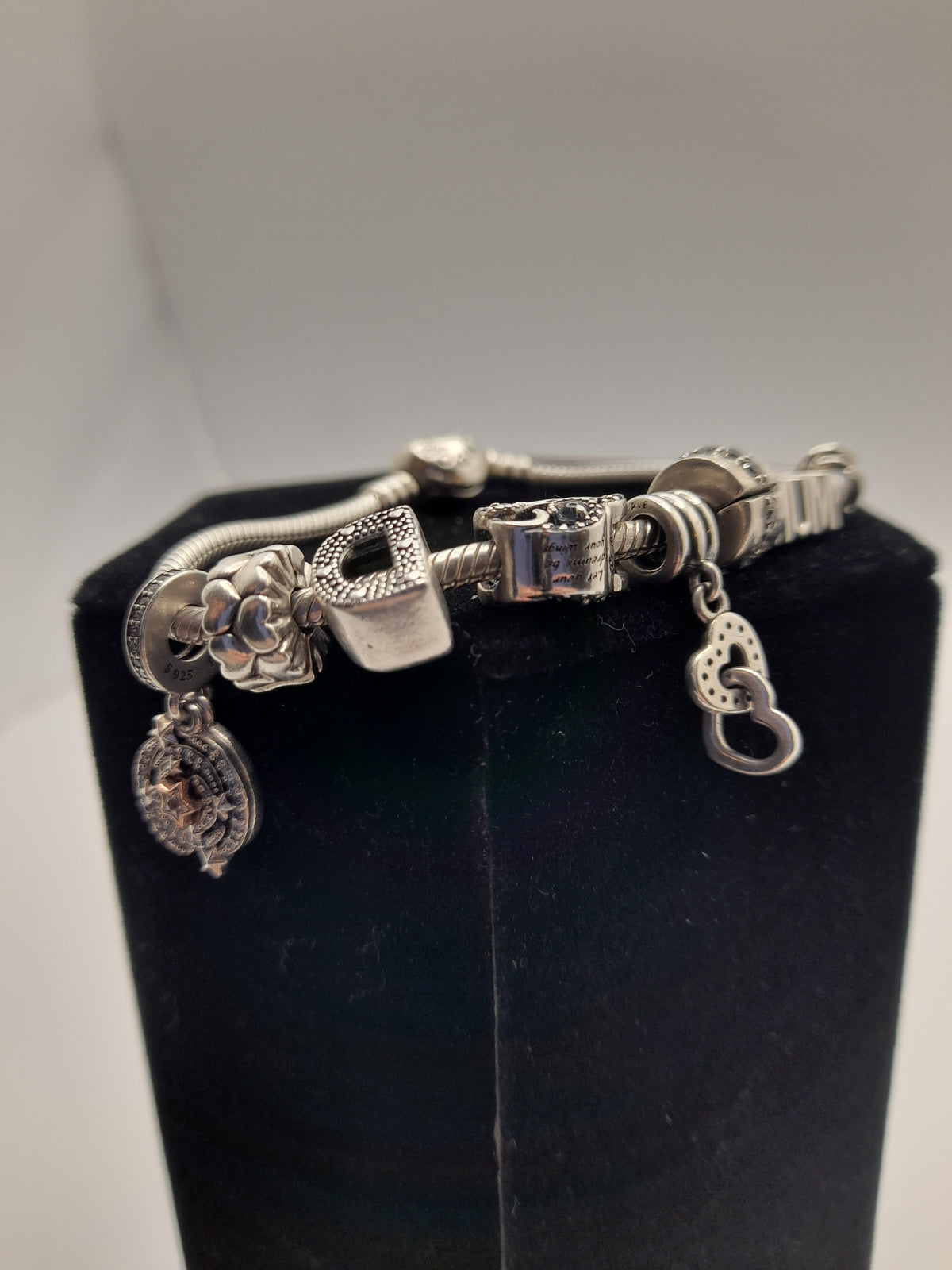 Pandora Charm Braclet With 8 Charms -Grade B