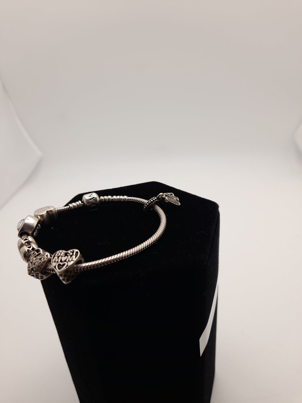 Pandora Charm Braclet With 9 Charms - Grade B