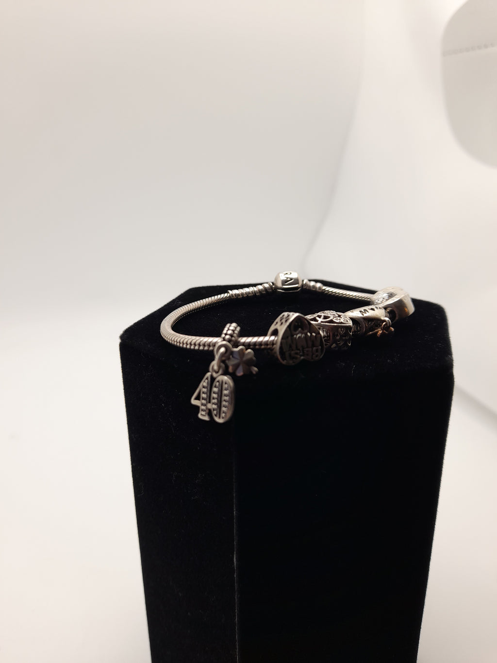 Pandora Charm Braclet With 9 Charms - Grade B