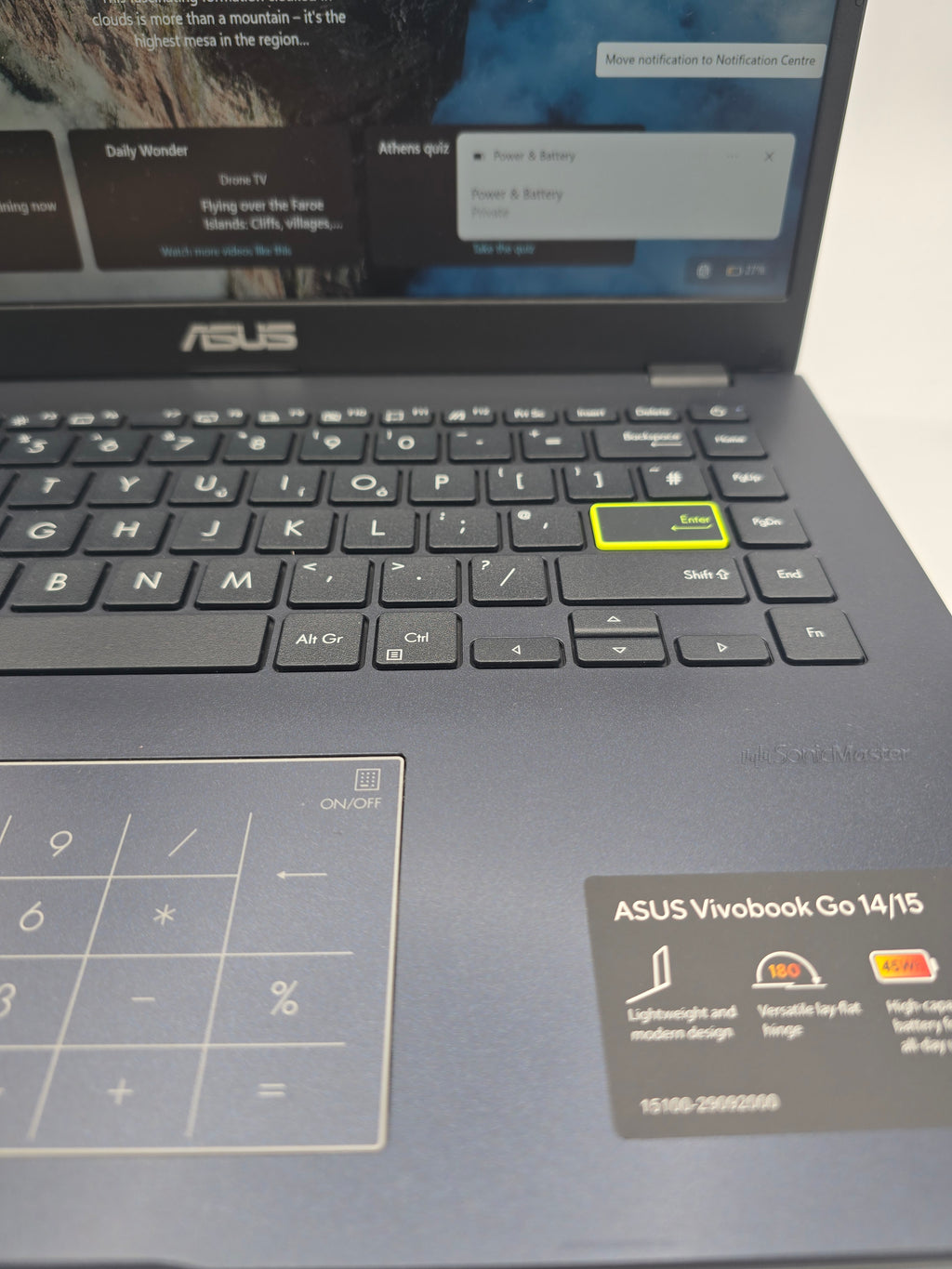 Asus Vivobook Go 4GB Ram 128GB SSD  Windows 11 Black, Grade B