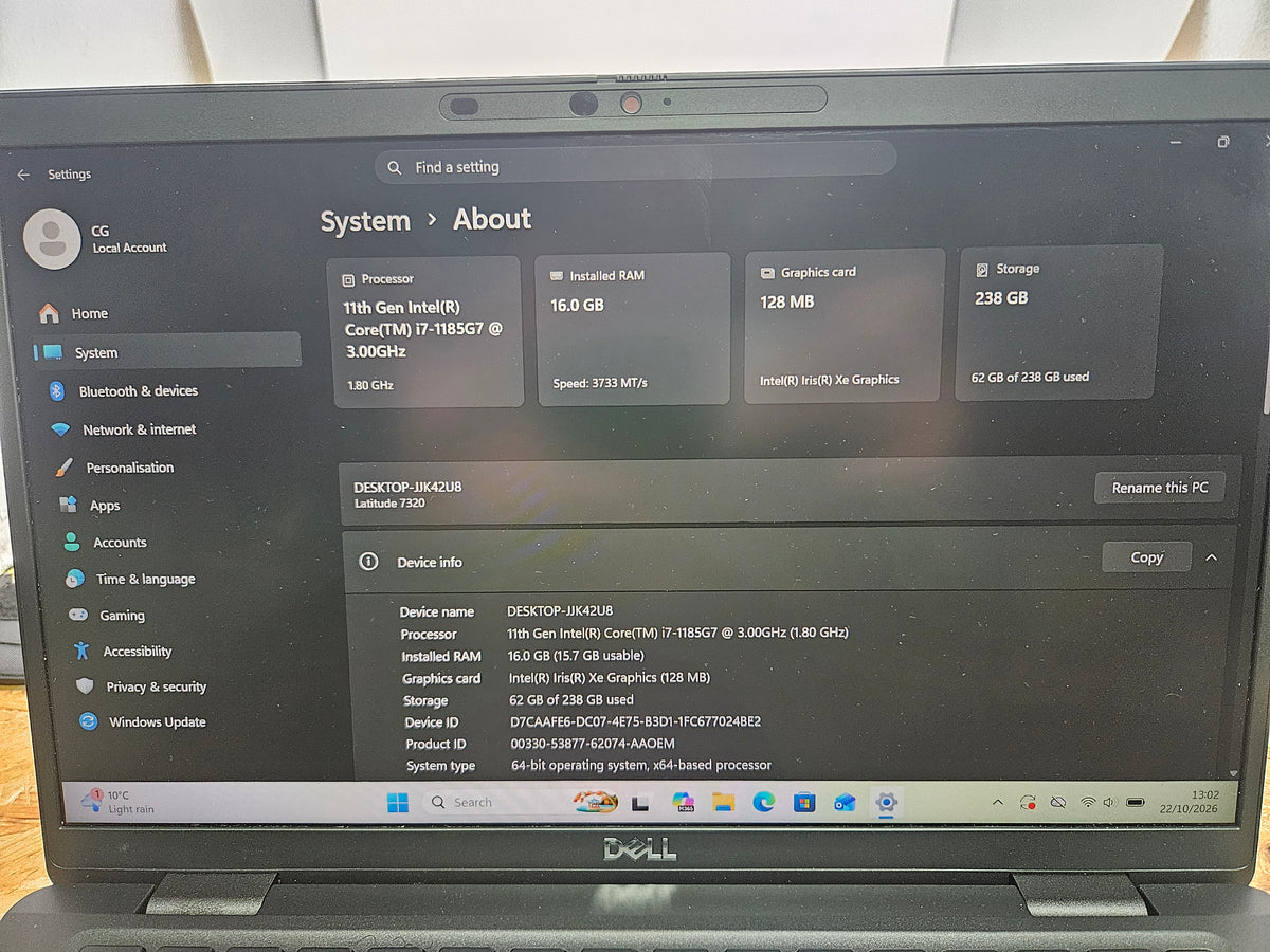 Dell Latitude 7320 Black, Grade B