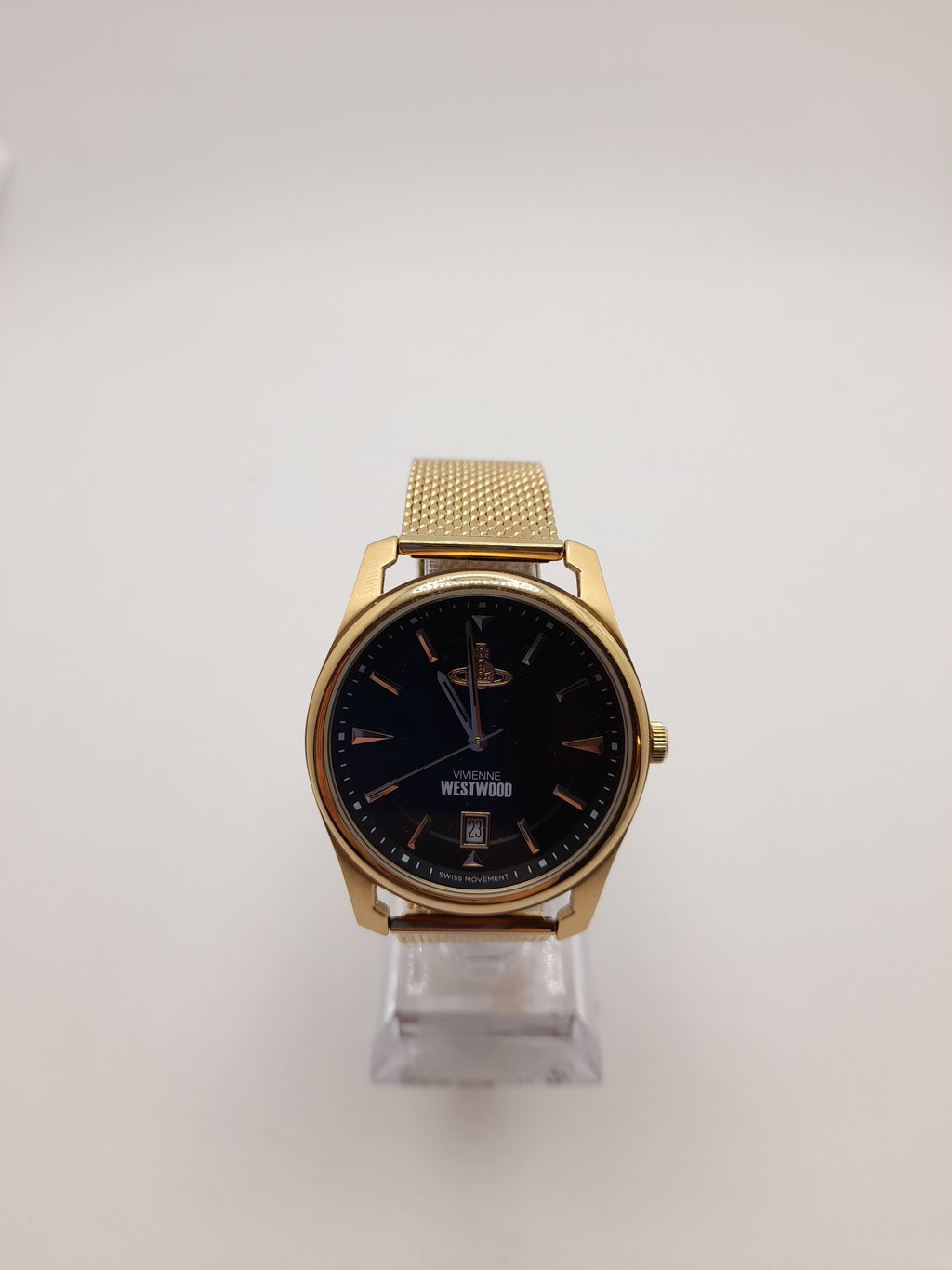 Vivienne Westwood Time Machine Holborn Black Pinstripe Gold Design Watch Time Machine ,Grade A