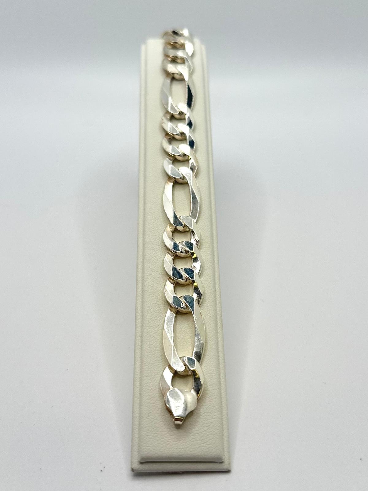 925, 23.93g, Silver Figaro Bracelet