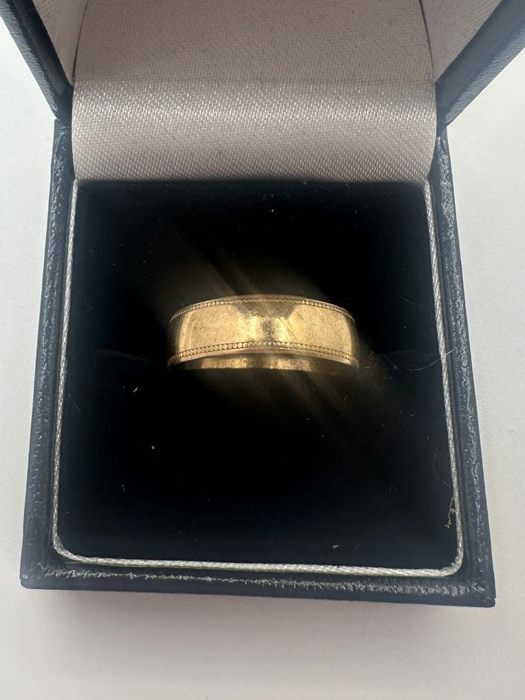 9ct, 3g, Gold Band Ring, Size P