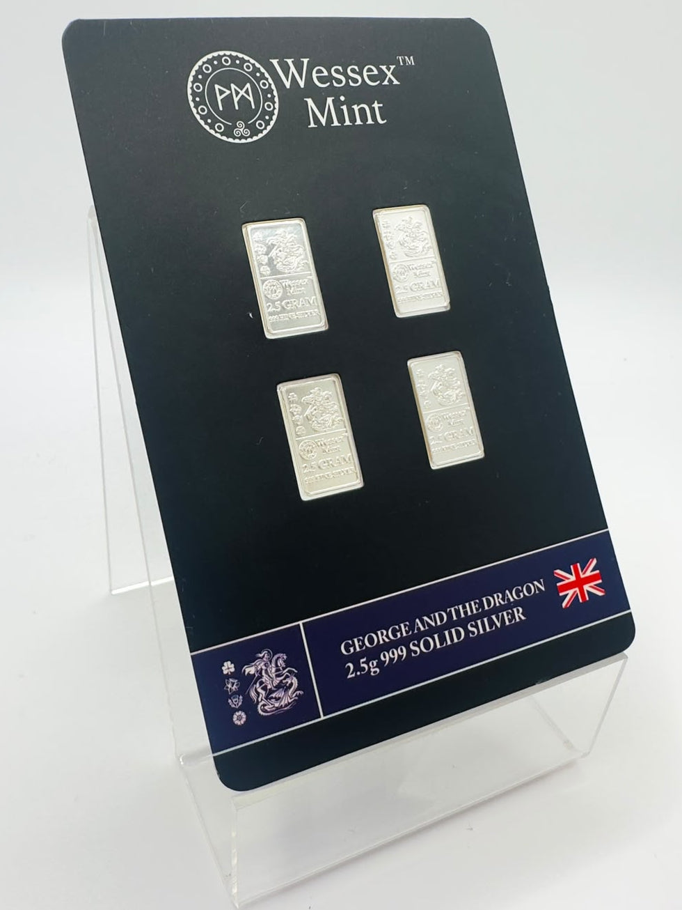 Wessex Mint 4 x 2.5g Silver George and the Dragon Bars