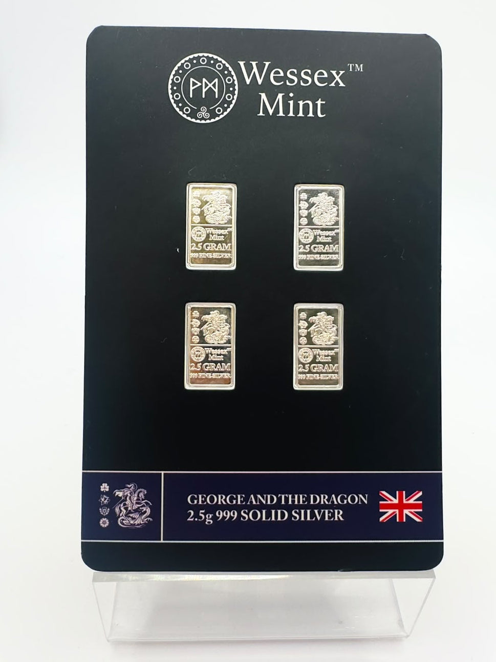 Wessex Mint 4 x 2.5g Silver George and the Dragon Bars