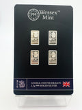 Wessex Mint 4 x 2.5g Silver George and the Dragon Bars