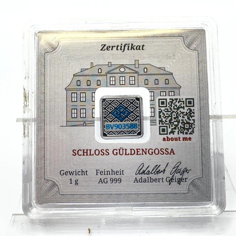 Geiger Original 1g Fine Silver Bar - Schloss Güldengossa