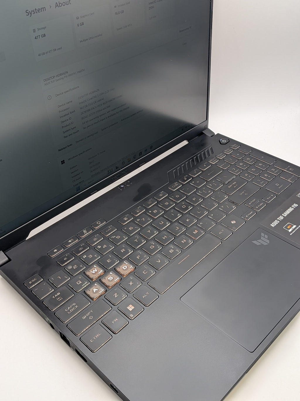 Asus Tuff F16 Gaming Laptop, Grey, Grade B