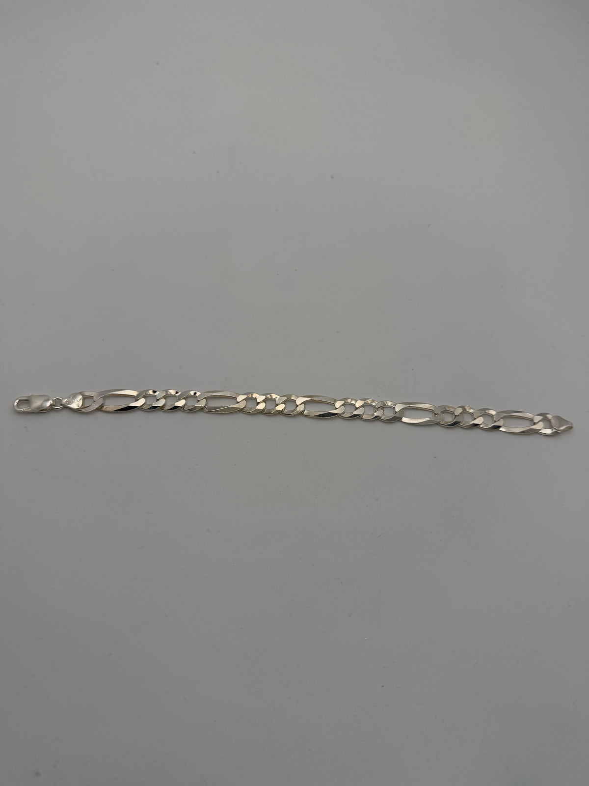 Sterling Silver 925 Figaro Bracelet, 8.5”, 18.38g, Grade A.