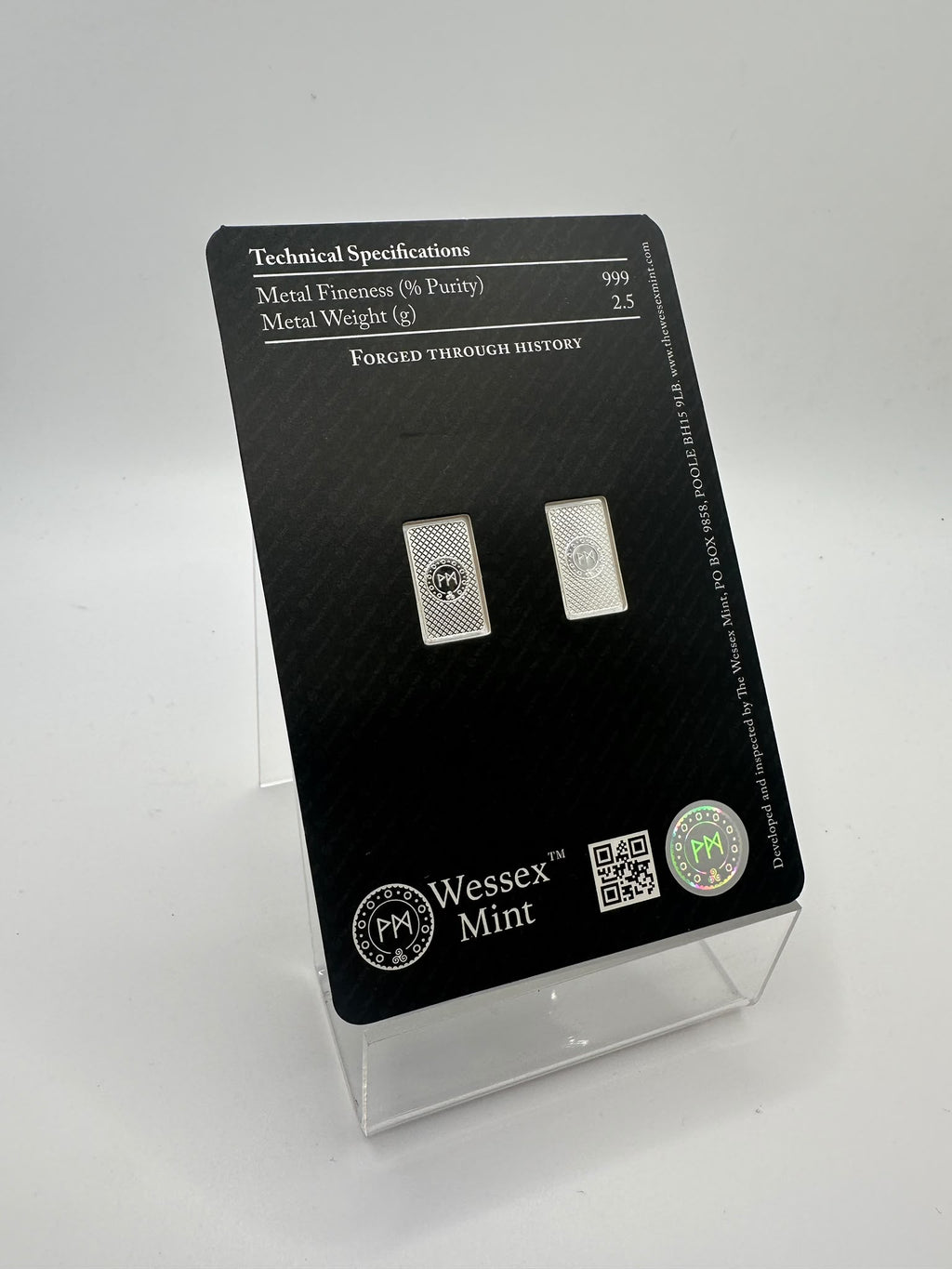 Wessex Mint 2x2.5g Silver George and the Dragon Bars.