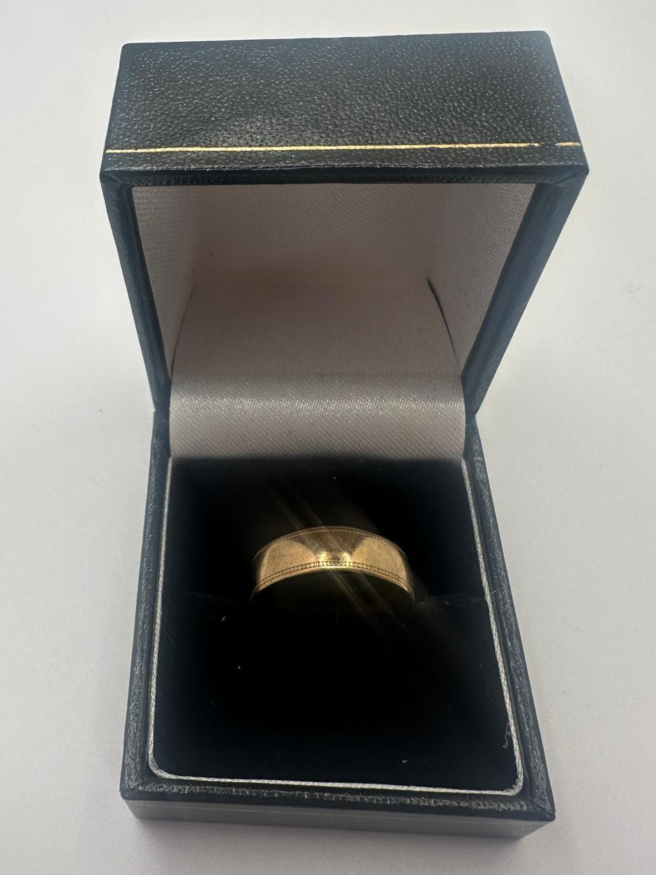 9ct, 3g, Gold Band Ring, Size P