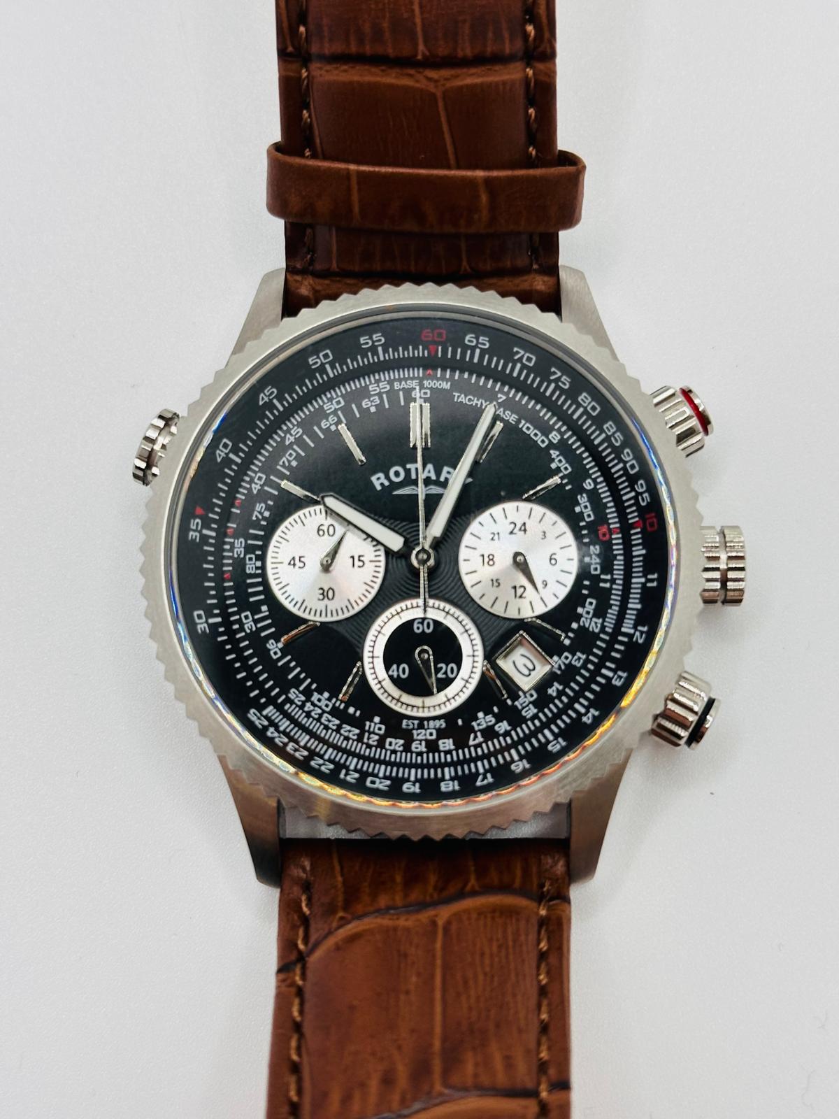 Rotary Pilot Chronograph Black Dial Watch