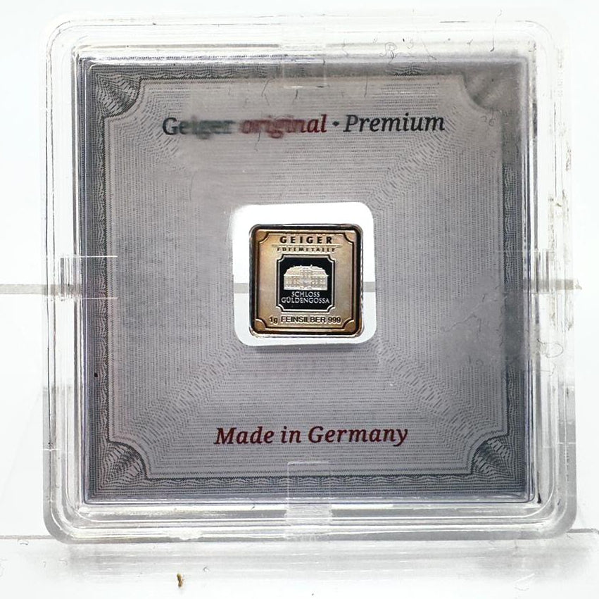 Geiger Original 1g Fine Silver Bar - Schloss Güldengossa
