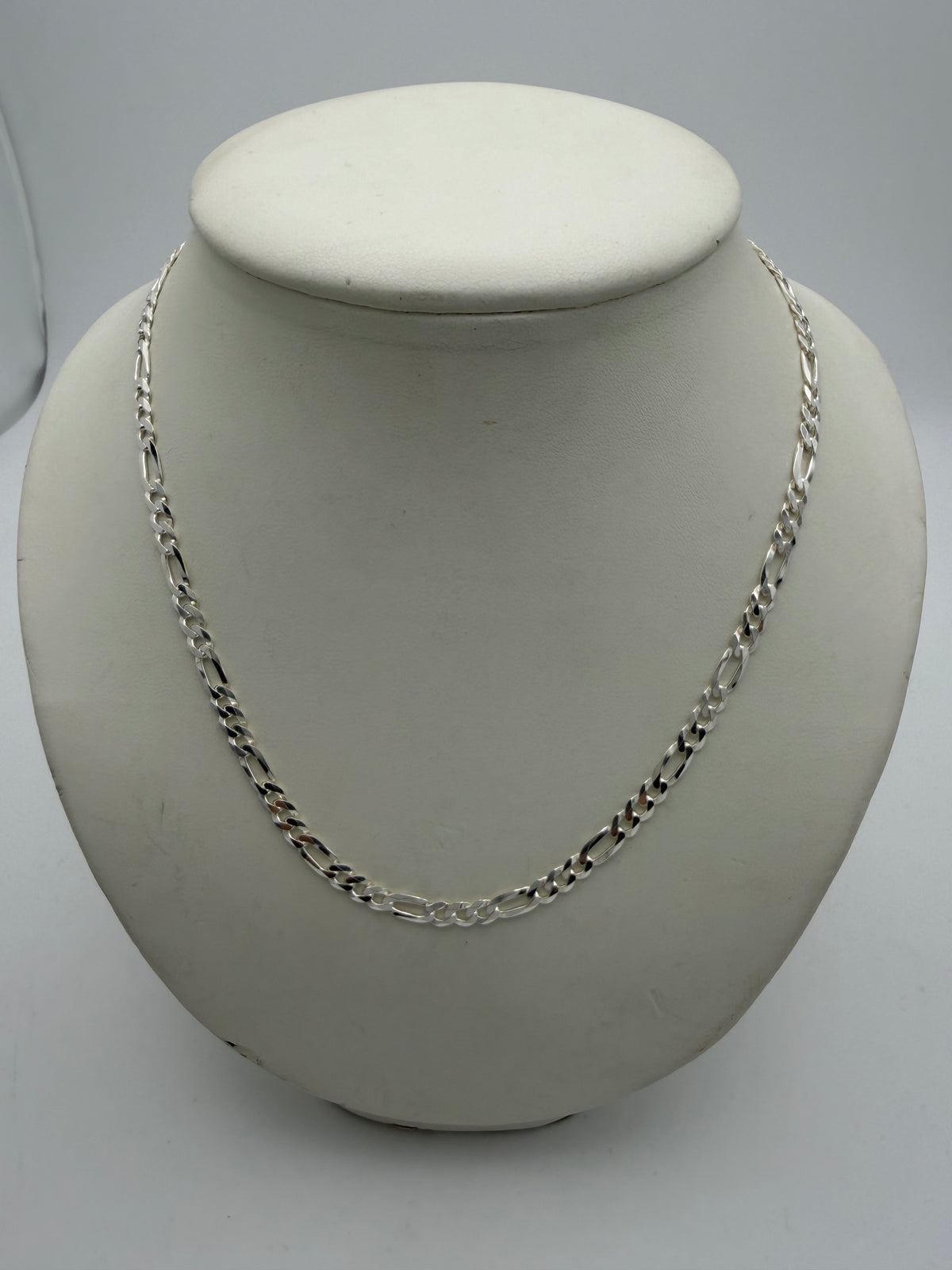 Silver 925 Figaro Chain, 18”, 13.14g, Grade A