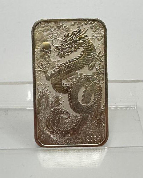 2024 Australian Dragon 1oz .9999 Fine Silver Bullion Bar