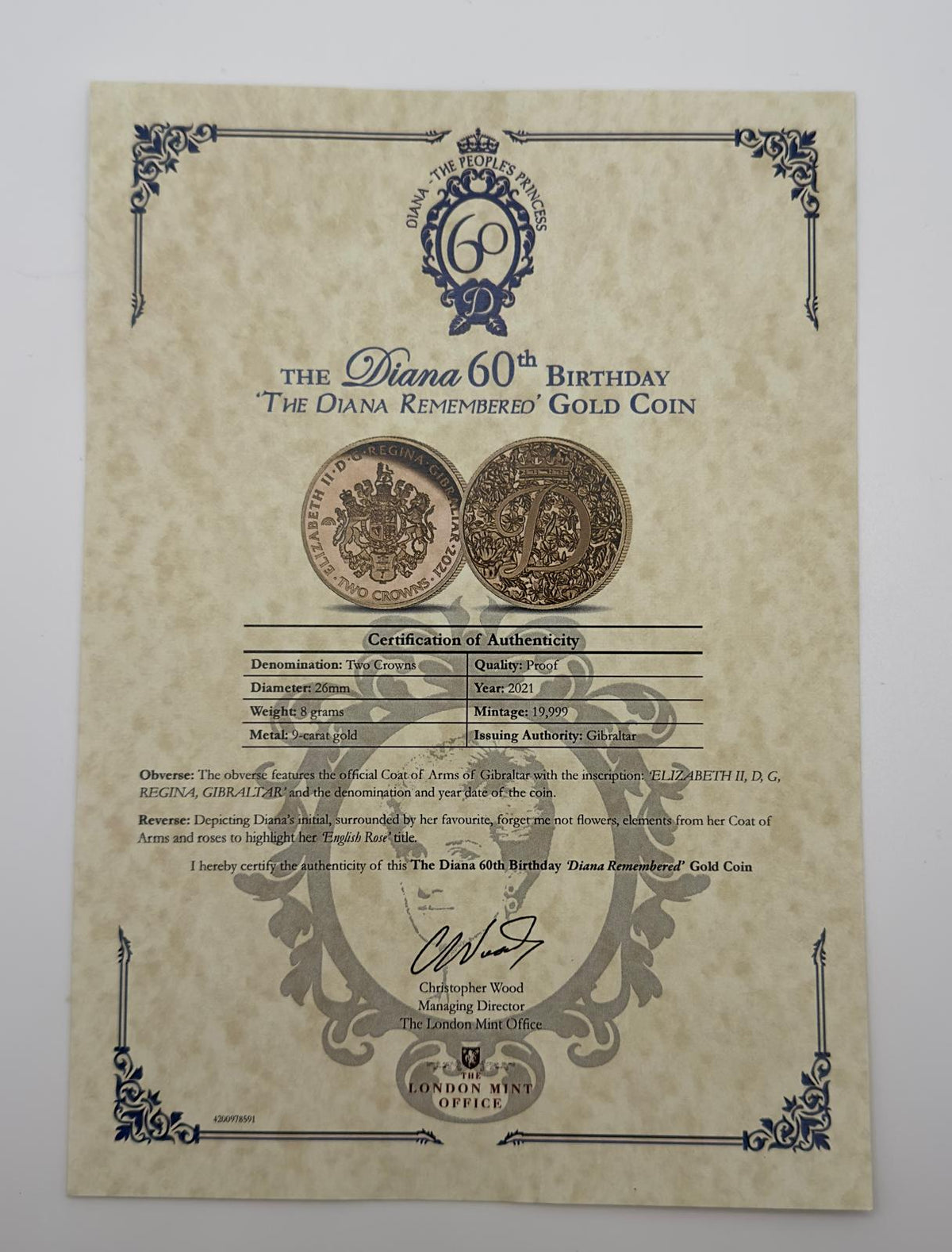 Princess Diana 9ct Commemorative Coin