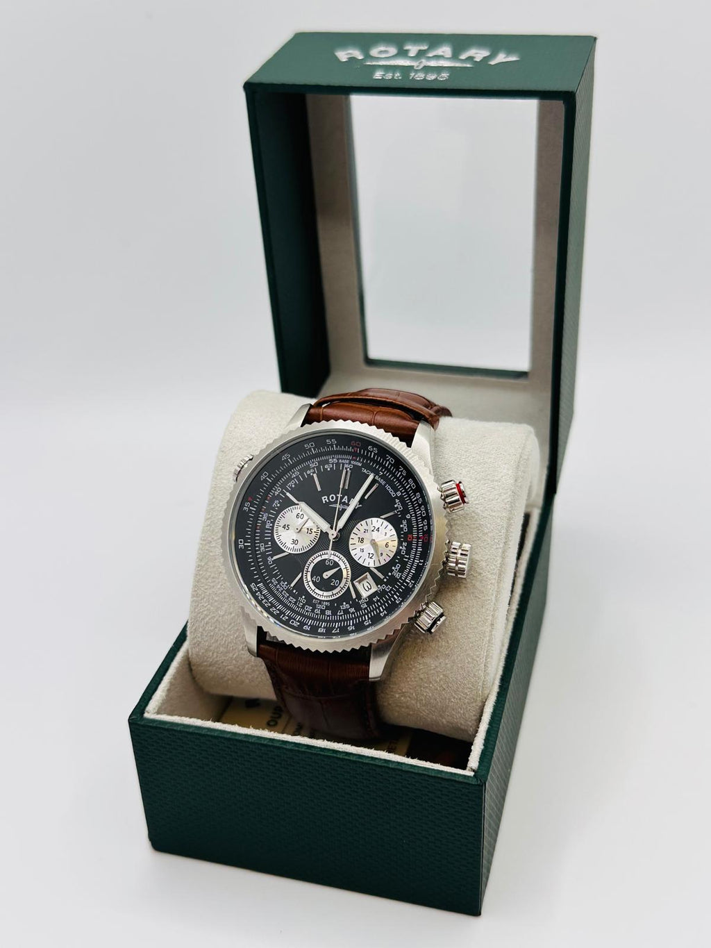 Rotary Pilot Chronograph Black Dial Watch