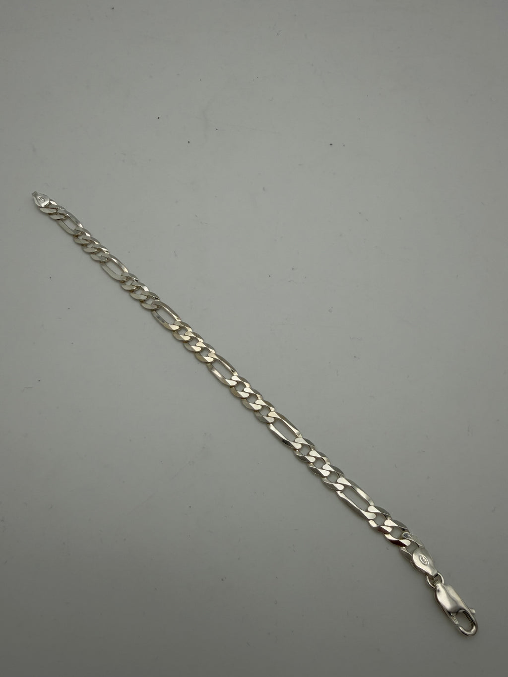 Sterling Silver 925 Figaro Bracelet, 8”, 7.82g, Grade A.
