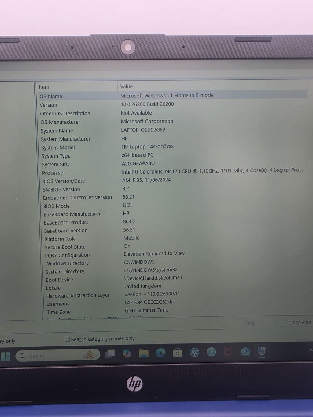 HP Laptop 14s-DQ 128GB, Blue, Grade B